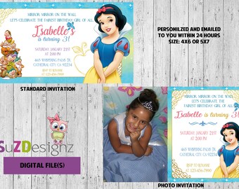 Snow White Disney Princess Birthday Invitations  and more... DIGITAL FILE (S) UPRINT