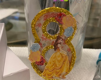 Princess Belle Princess inspired Birthday Number Candle, Custom Candles , Any Age