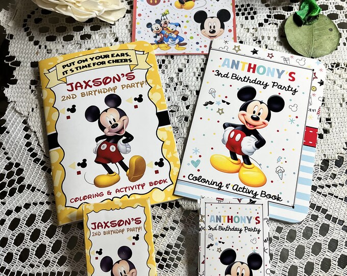 Mickey Mouse Inspired Party Favor Coloring Books Packets Coloring Party ...