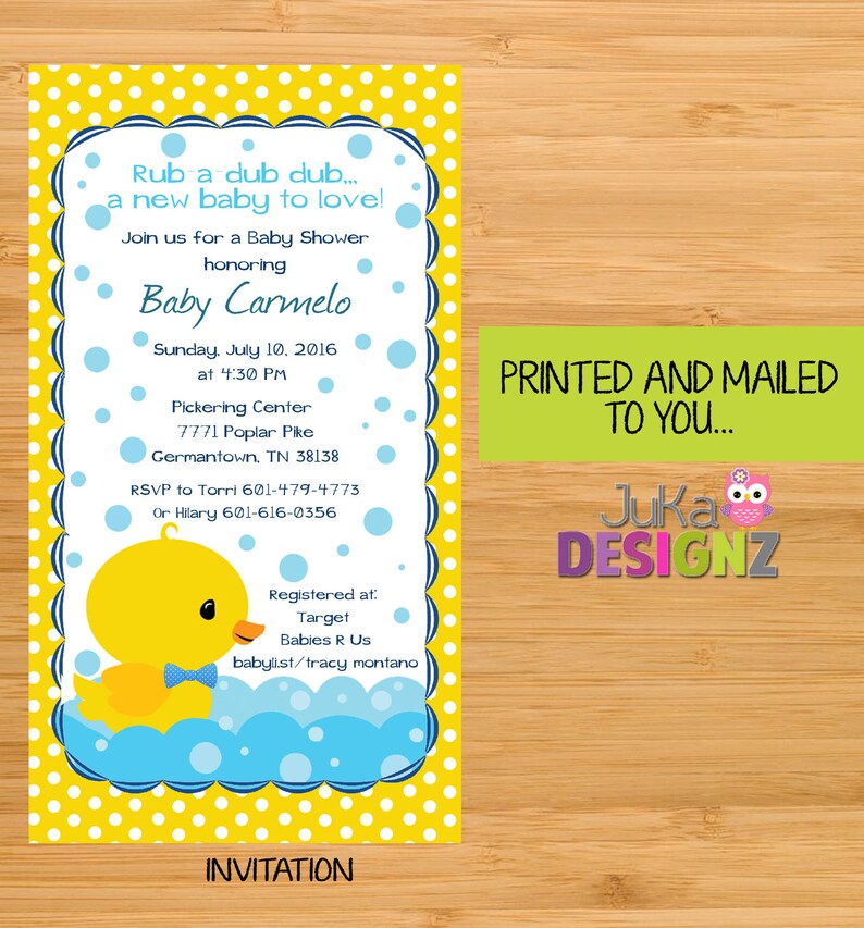 Rubber Duck Ducky Baby Boy Baby Shower Invitations Variety Etsy