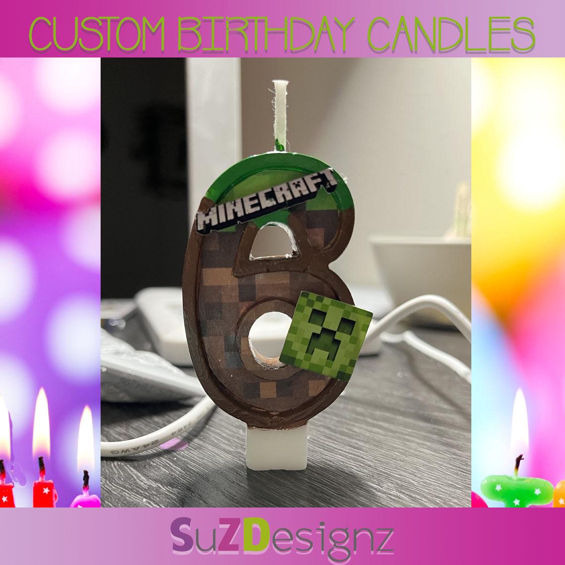 Glitter Number Candle