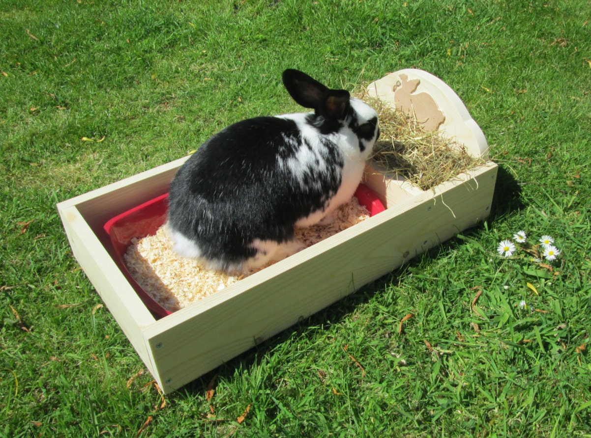 Rabbit Litter Tray with Hay Feeder Etsy
