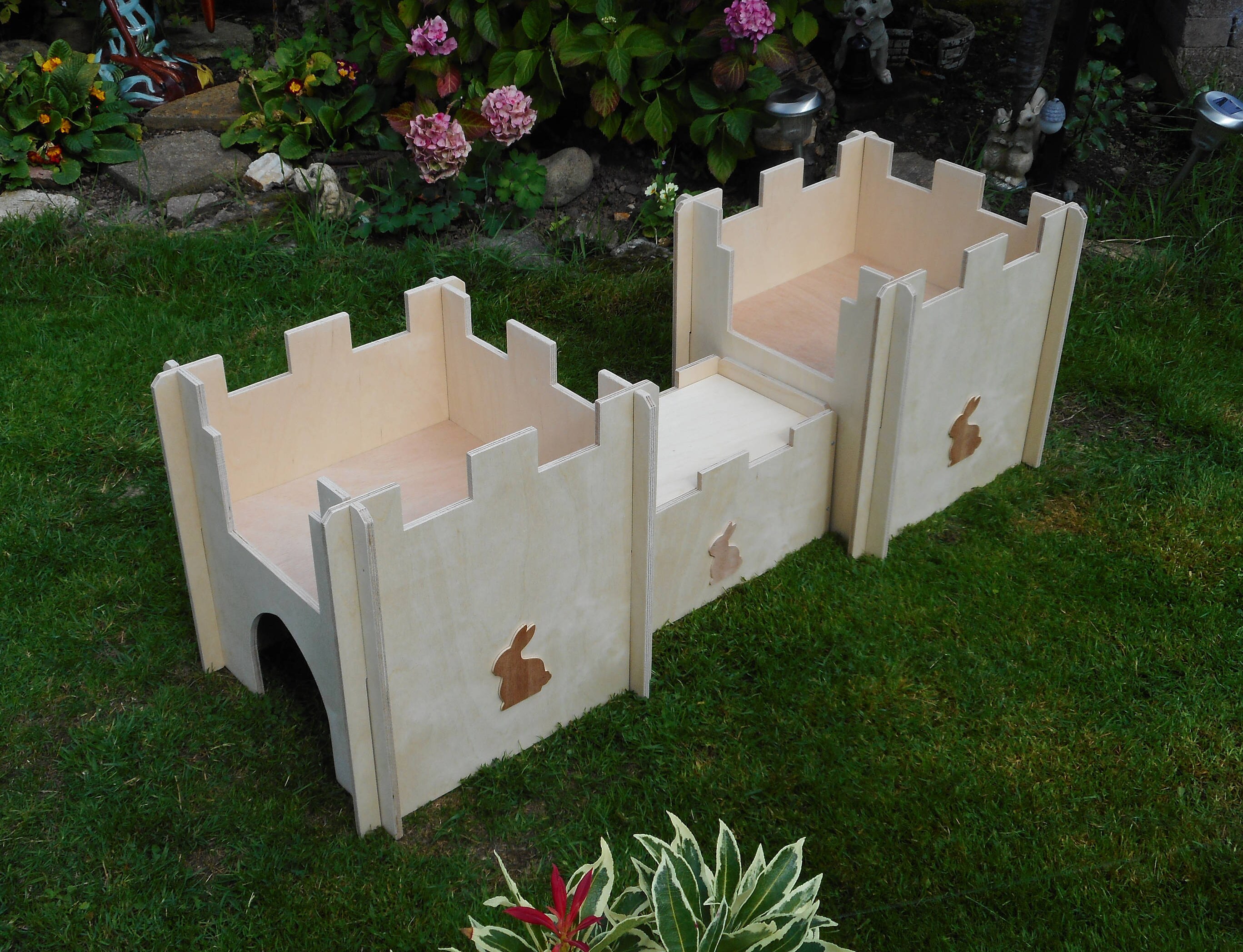 Wooden Rabbit Castle Playground Tunnel Shelter Etsy