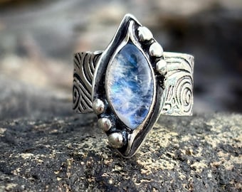 Moonstone Intuition Ring – Sterling Silver Statement Ring