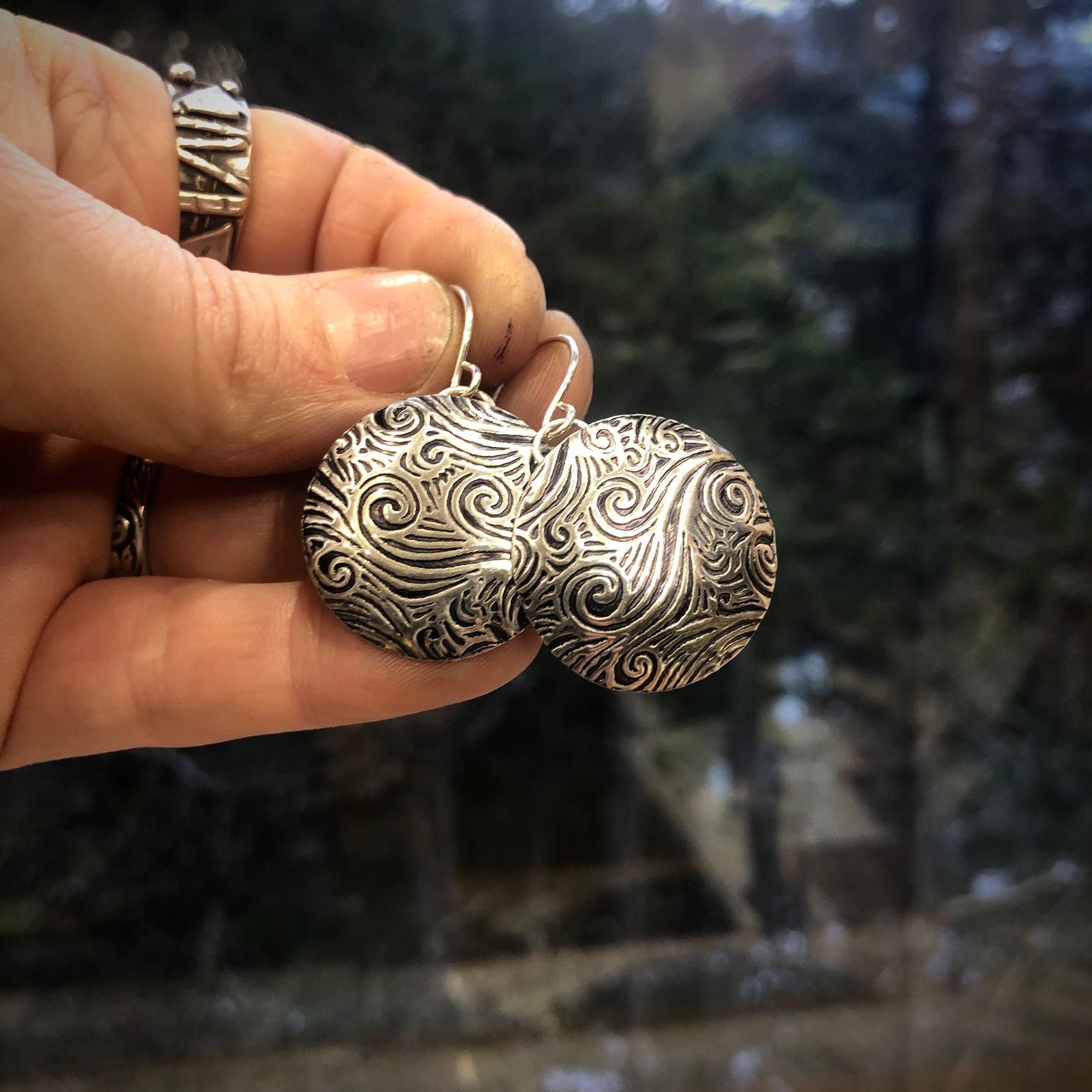 Earrings Small Waterhole Plain Sterling Silver - Sonia Pallett
