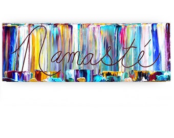 Namaste Wall Art 1 Original Paintings Decor, art, Painting on canvas, Zen Art decor, Namaste,quotes, artwork, art, gifts,by Katey