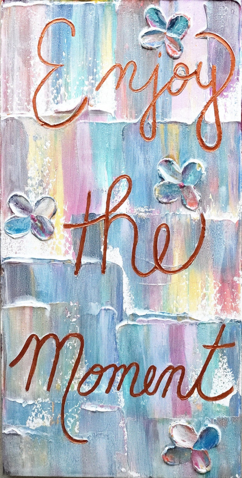 Wall Art Canvas quotes 12x24painting rustic abstract | Etsy