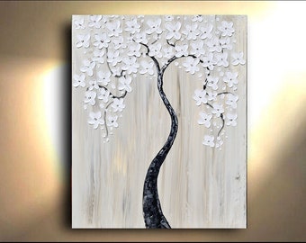 Made 2 Order Paintings on canvas, Tree of Life, Flower art Tree art Canvas art Wall Art Painting on canvas Handmade Original Art, by Katey
