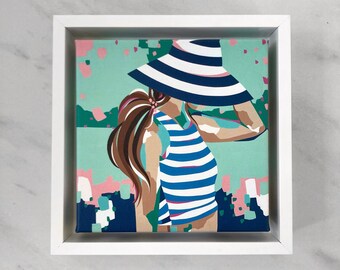 Mint Julep 6" x 6" canvas print with white float frame