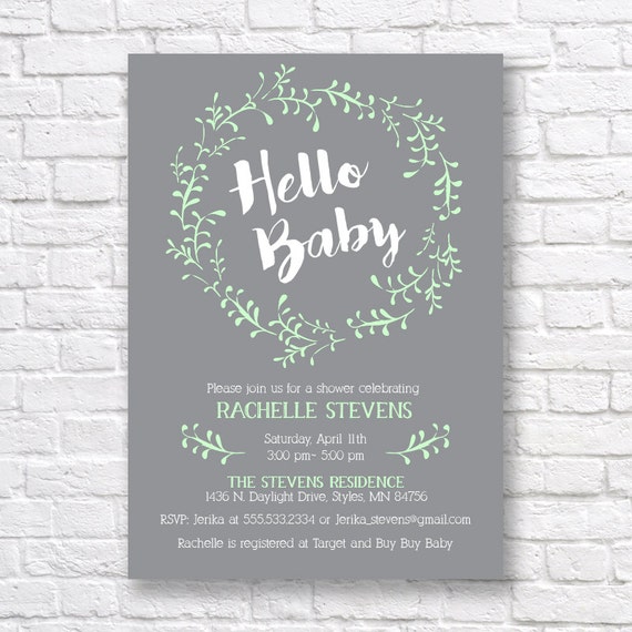 BABY SHOWER INVITATION Gender Neutral Baby Shower Invitation Etsy
