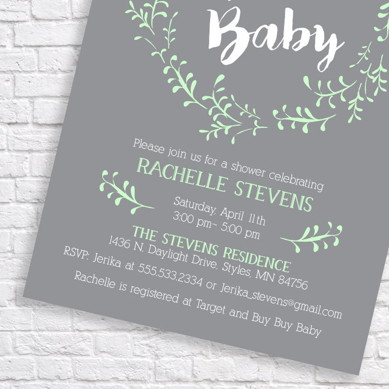 BABY SHOWER INVITATION Gender Neutral Baby Shower