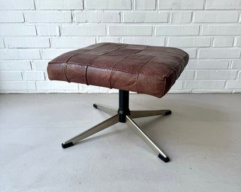 Mid-century kruk, vintage kruk chroom, werkplaatskruk, pianokruk