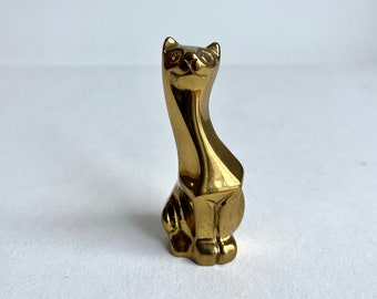 Vintage Cat Brass, Brass Figure Cat