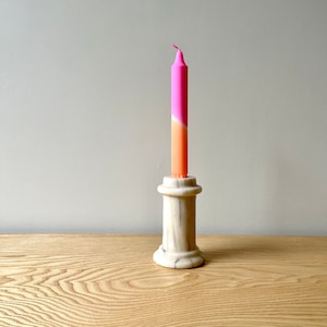 Vintage candlestick marble, marble candlestick, mid century candle holder