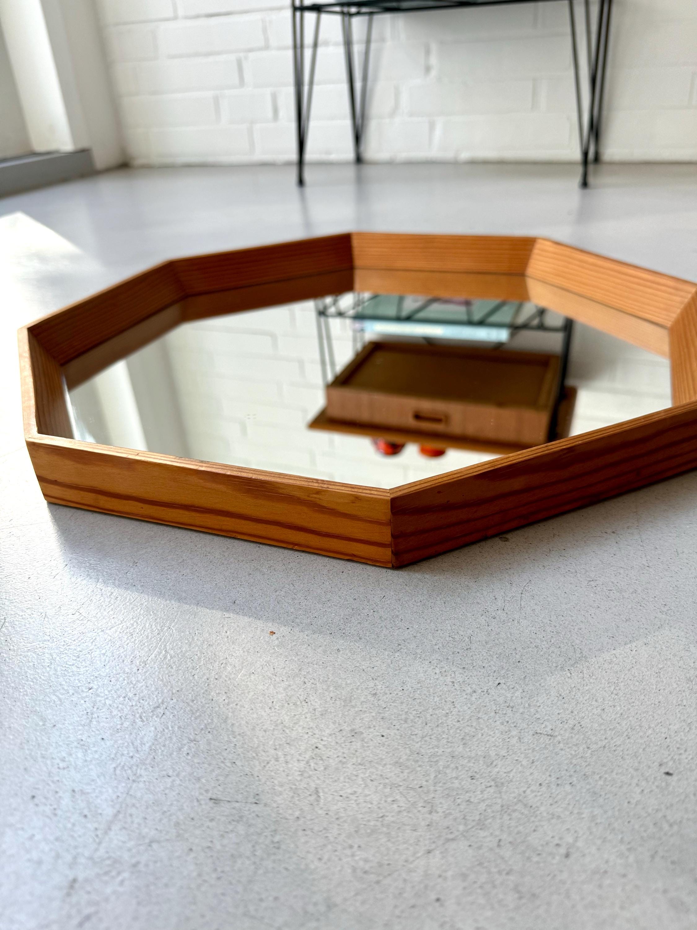 Vintage Wall Mirror From Sweden, Mid Century Mirror Wood