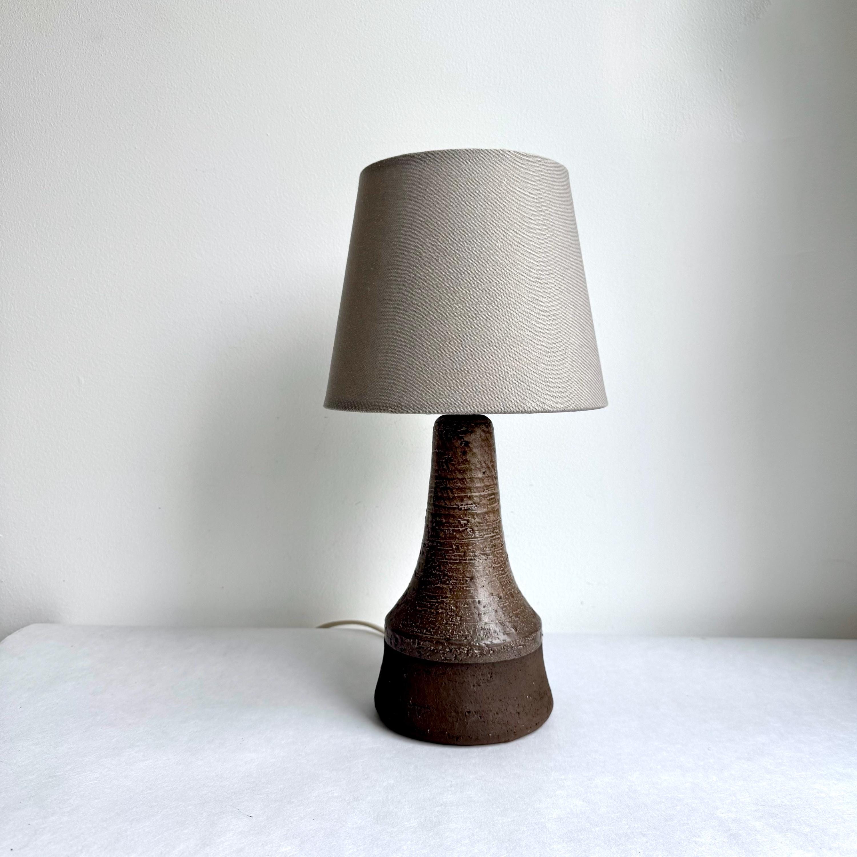Mid Century Modern Table Lamp Robert Bentson Denmark, Vintage Lamp Studio Ceramic, Living Room Lamp Clay in Danish Design