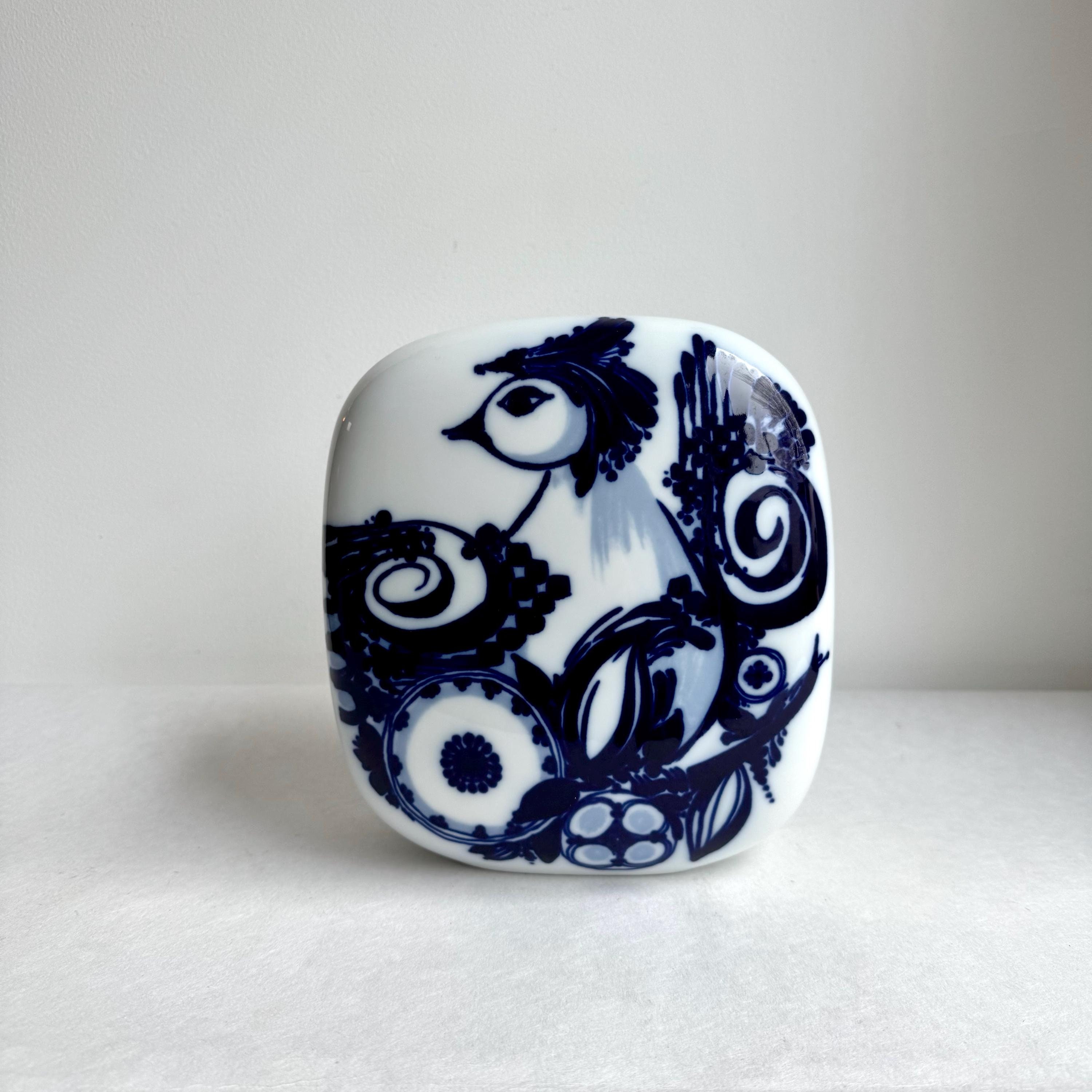 Vintage Porcelain Vase Rosenthal, Bjoern Wiinblad , Lidded Bowl , Vintage Jewelry Box Blossoms Blue