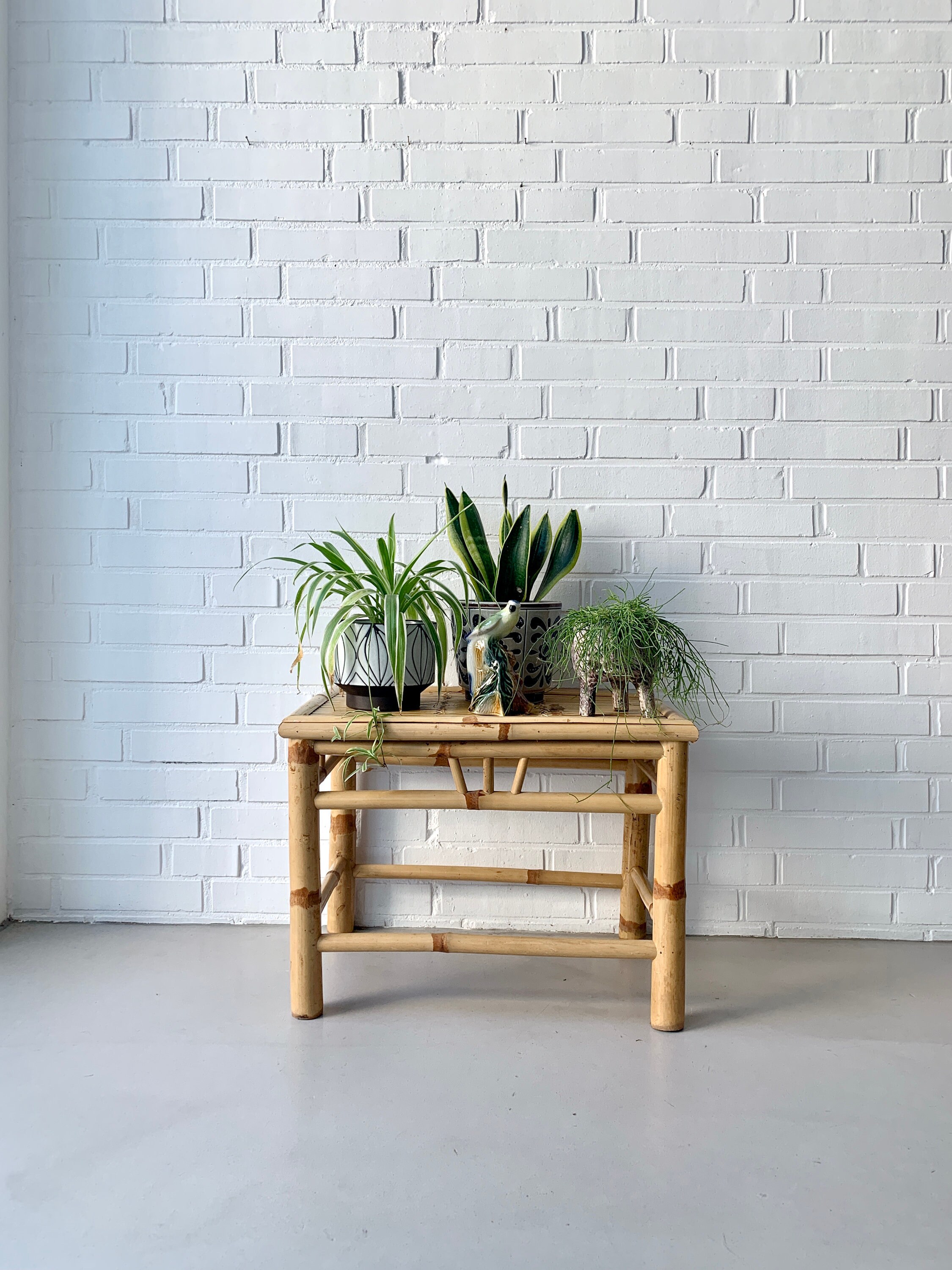 Vintage Beistelltisch Bambus Boho Beistelltisch Rattan Tisch | Etsy