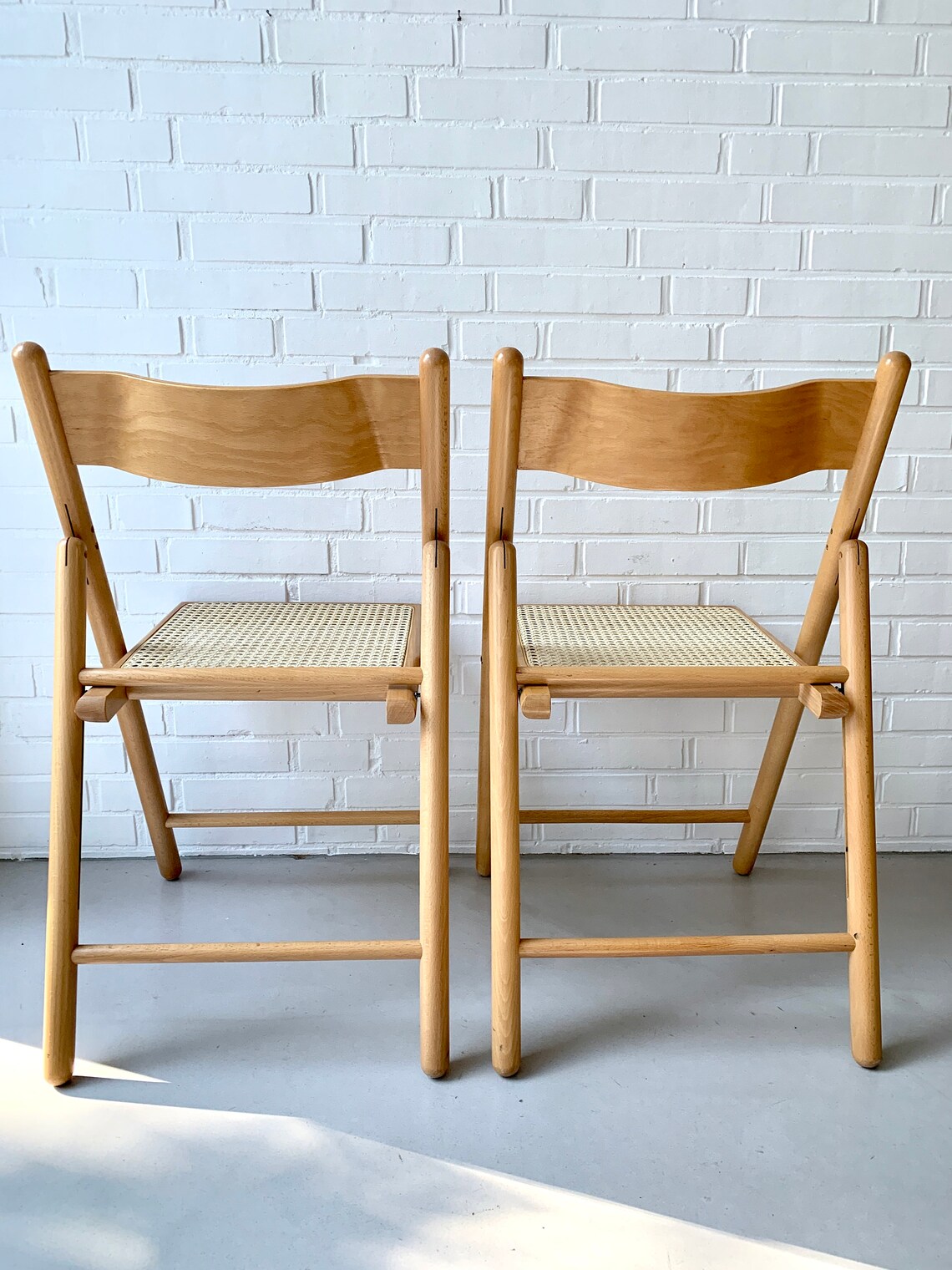 Sillas plegables vintage trenza vienesa silla de ratán de | Etsy