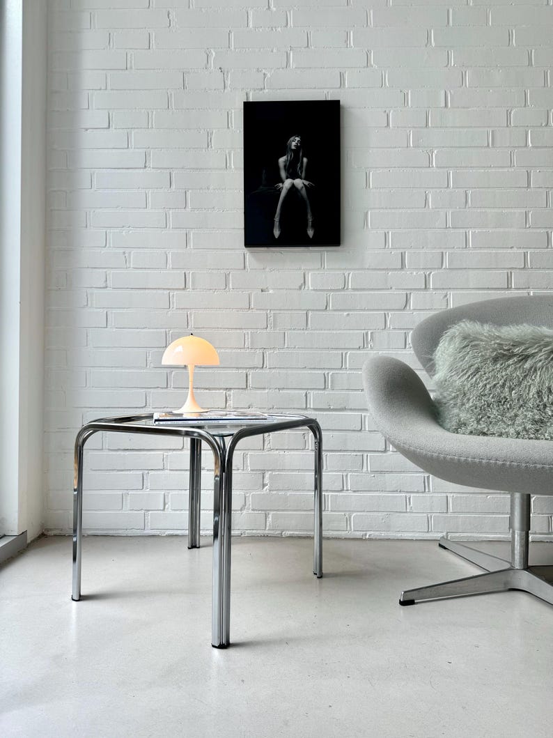 Vintage Side Table Chrome, 70s Glass Table, Coffee Table Space Age Etsy