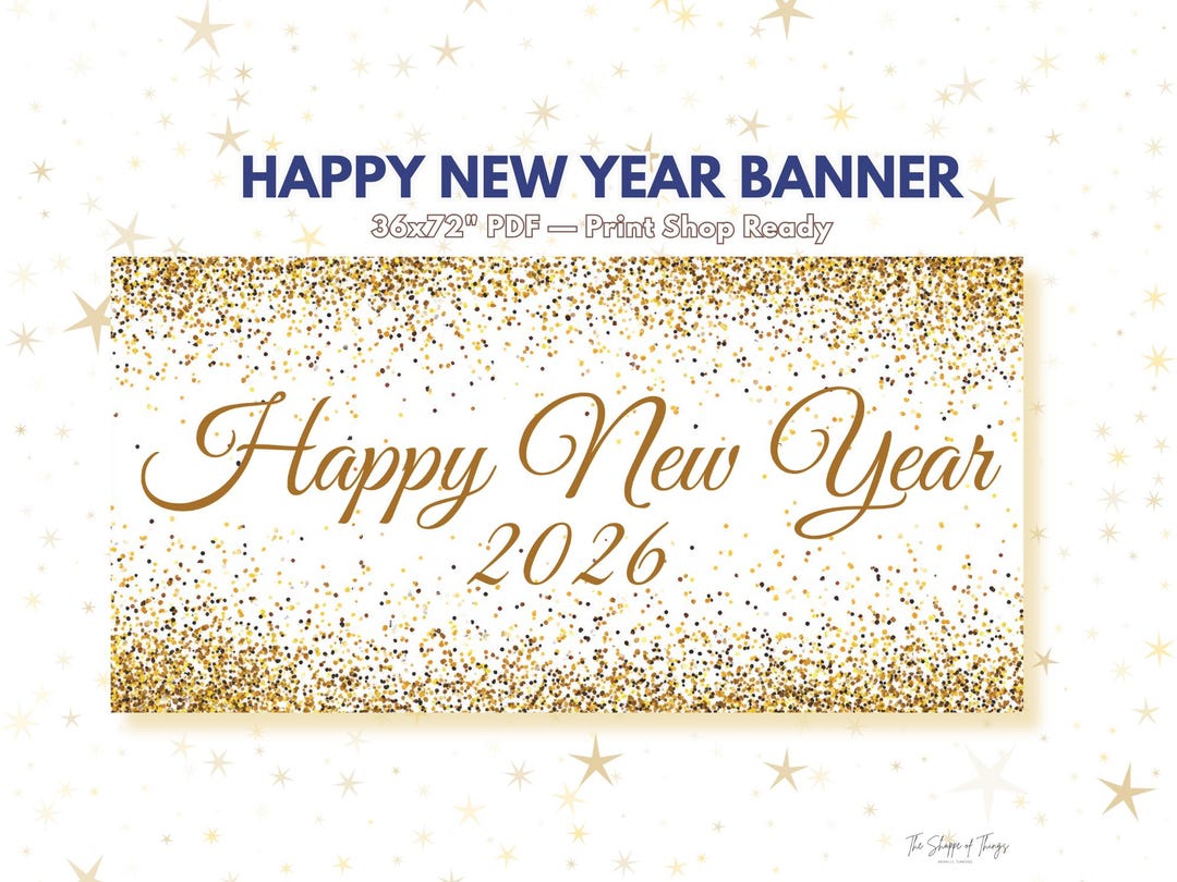 Printable New Year’s Eve Banner | Happy New Year 2026 | 24x48 Large ...
