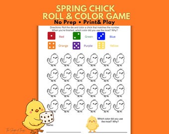 Spring Chick Roll and Color Game | Classroom Activity | Printable ...