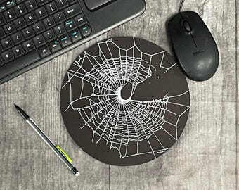 Mouse Pad, Halloween, Gothic, Spider Web, Office Supplies