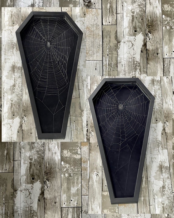 Real Spider Web, Serving Tray, Spider Web Decor, Gothic Home Decor, Coffin Tray, Coffin Spider Web Tray, Preserved Spider Web