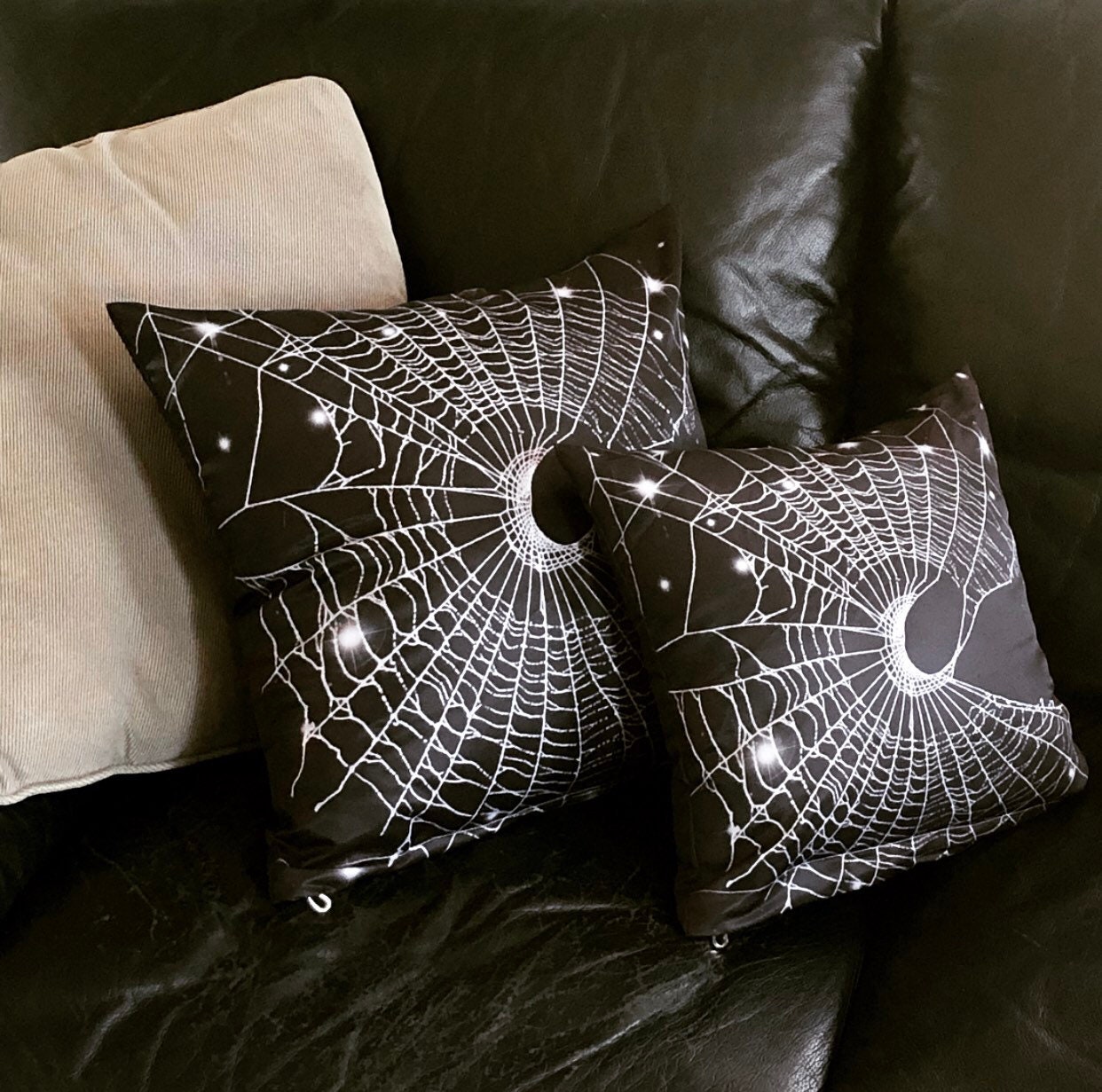 Spider Web Pillow, Spider Web, Crescent Moon Pillow, Real
