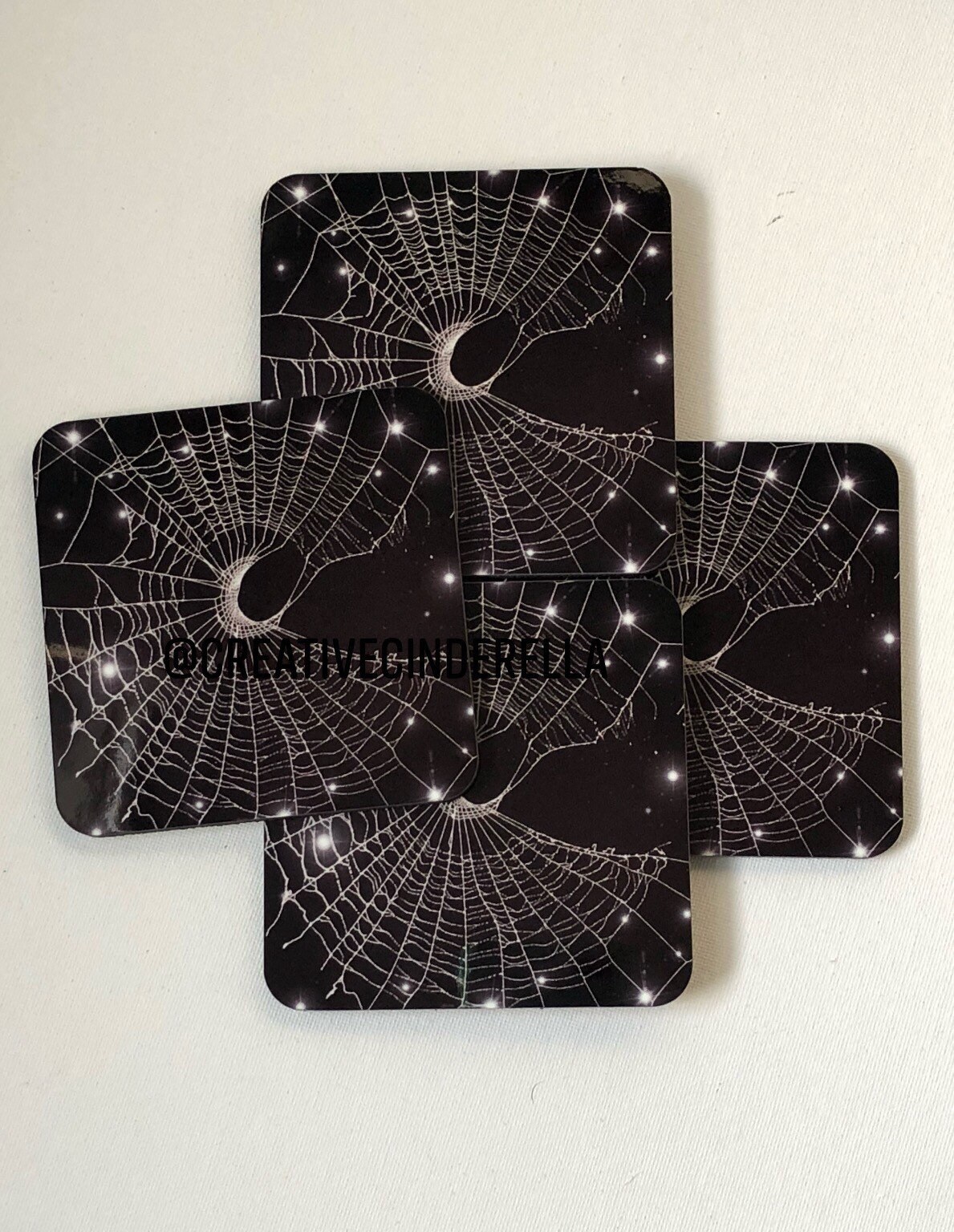 Coasters, Spiderweb Design Coasters, Spider Web, Unique ...