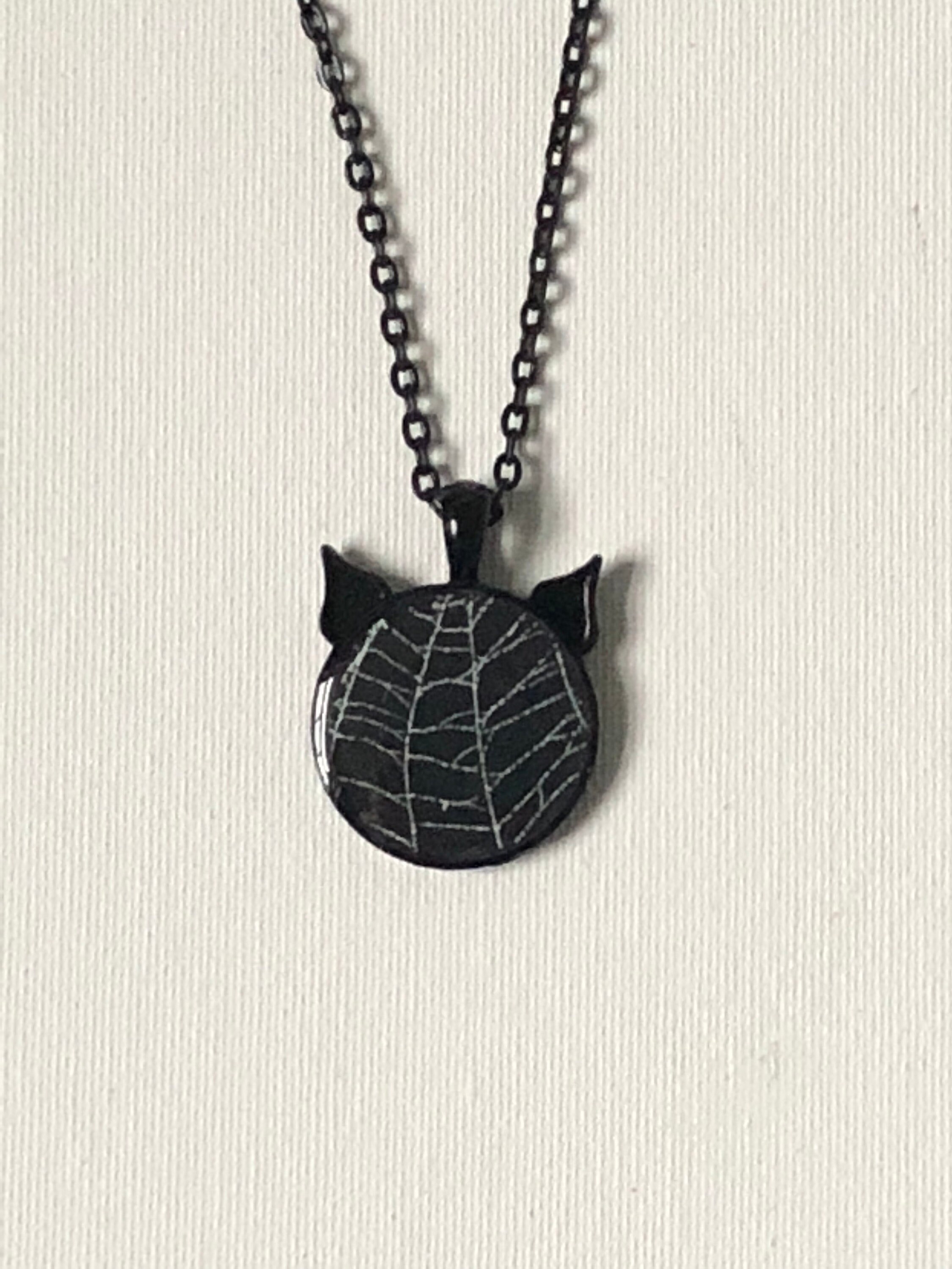 Halloween Necklace * Black Cat Necklace, Spider  Jewelry* Kitty