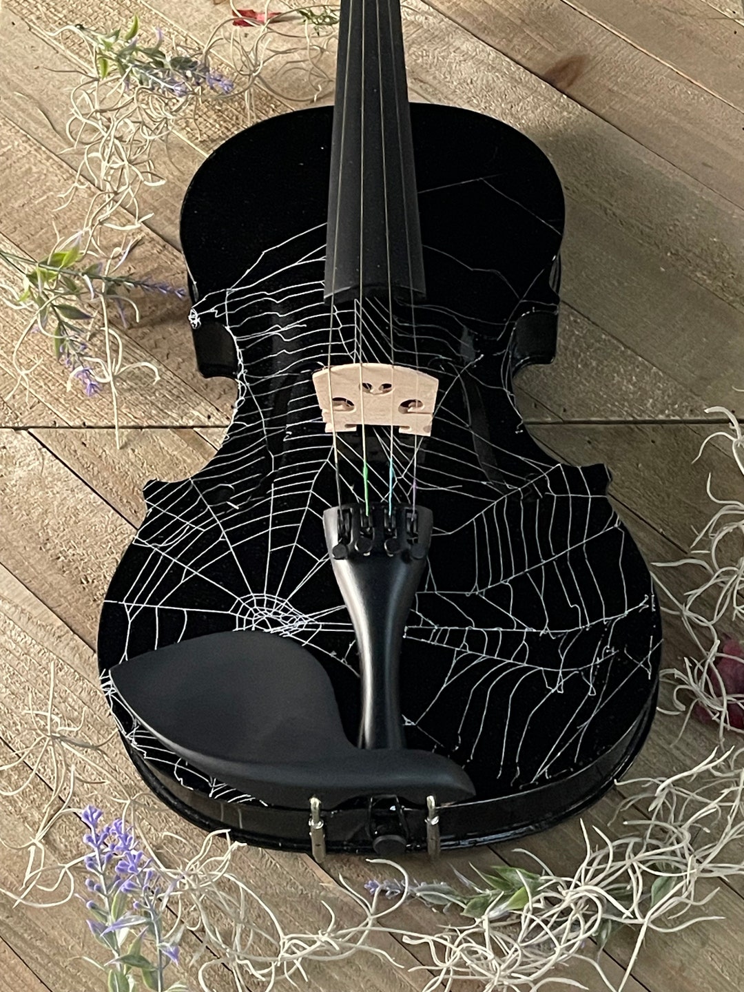 Black Spider Web Violin: 4/4 Wall Art Decor - Etsy