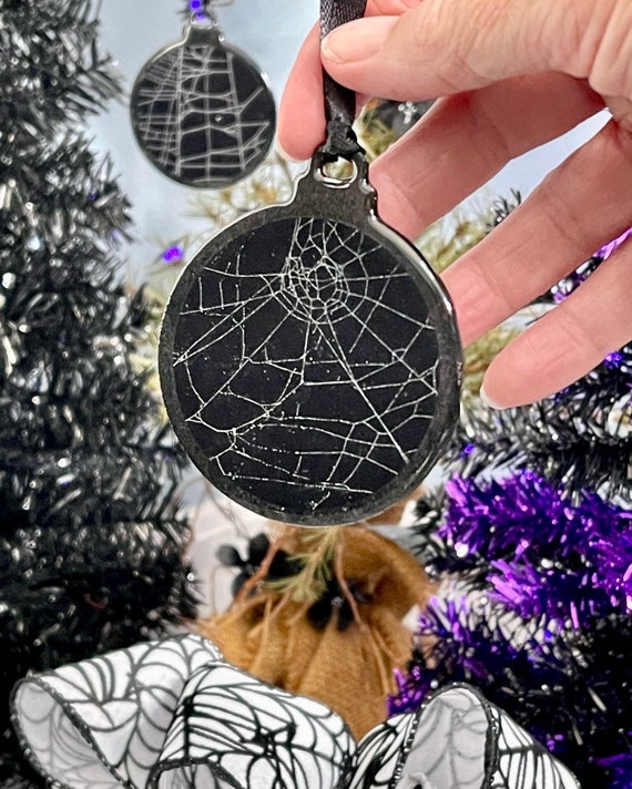 A-F Ornament, Spider Web, Halloween,Spooky Christmas, Witchy, Gothic Decor,Christmas, Grampus, Christmas Ornaments