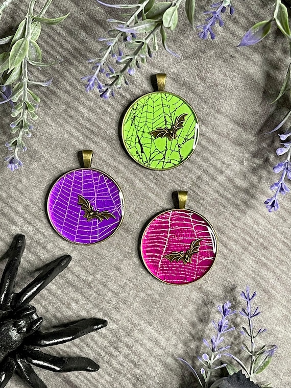 Spiderweb Necklace, Cobwweb Pendant, Halloween Jewelry, Preserved Spiderweb, Gothic Jewelry