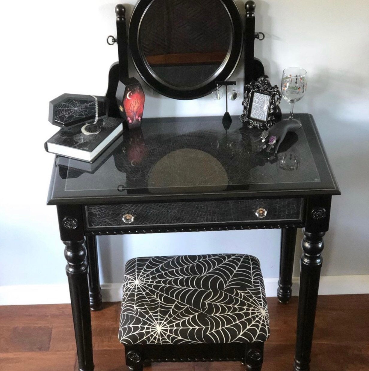 Vanity Preserved Spider Web Gothic Vanity Black Vanity Makeup