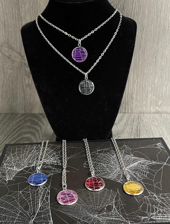 Spider Web Necklace, Halloween Necklace Jewelry, SpiderWeb Jewelry, Jewelry from Nature Necklace