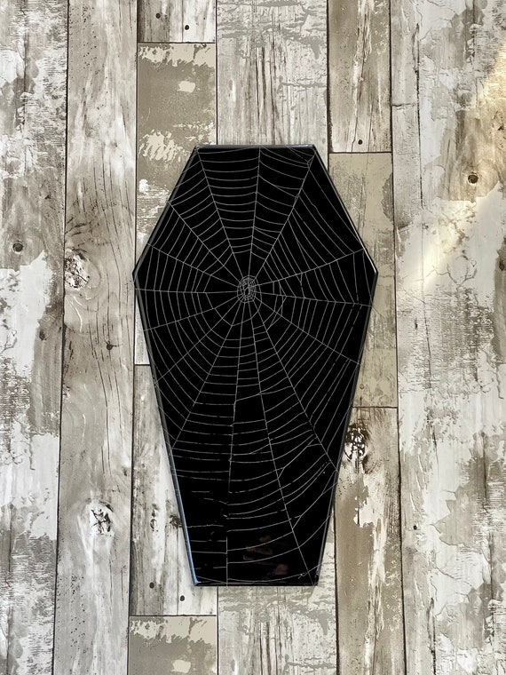 Coffin, Coffin Wall Decor, SpiderWeb Art, Natures Art, Wall Art, Gothic, Halloween