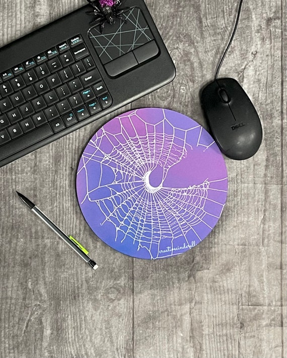 Mouse Pad, Halloween, Gothic, Spider Web, Office Supplies