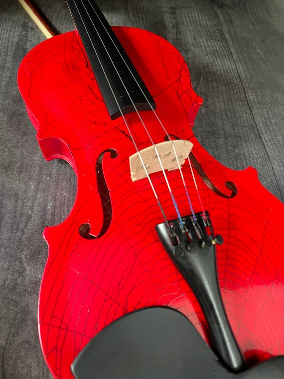 Violin, White Violin, Painted Violin, Spider Web, Wall Art, Music Lover, 4/4 Violin