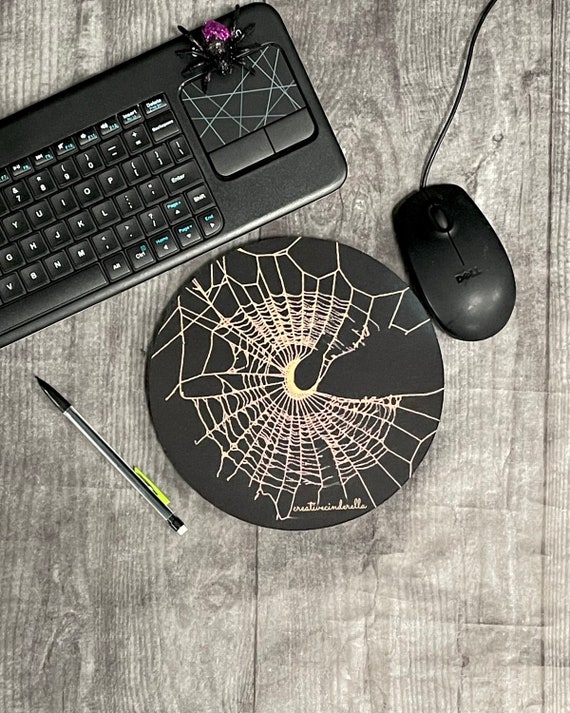 Mouse Pad, Halloween, Gothic, Spider Web, Office Supplies