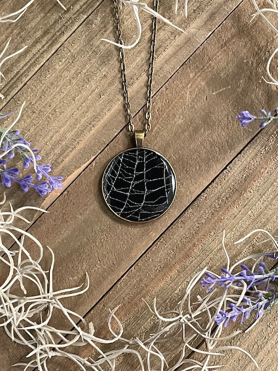 Preserved Spider Web Necklace, CobWeb Pendant, Orb Weaver Jewelry, Jewelry,  Halloween, Gothic