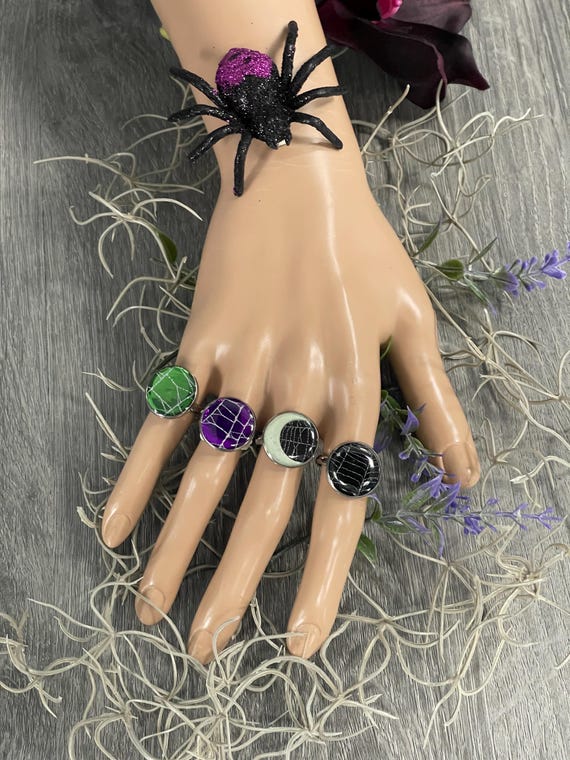 Spider Web Jewelry, Real Spider Web Ring, Spider Web Ring, Real Preserved Spider Web, Spider Web Jewelry, Gothic Ring, Witch Jewelry