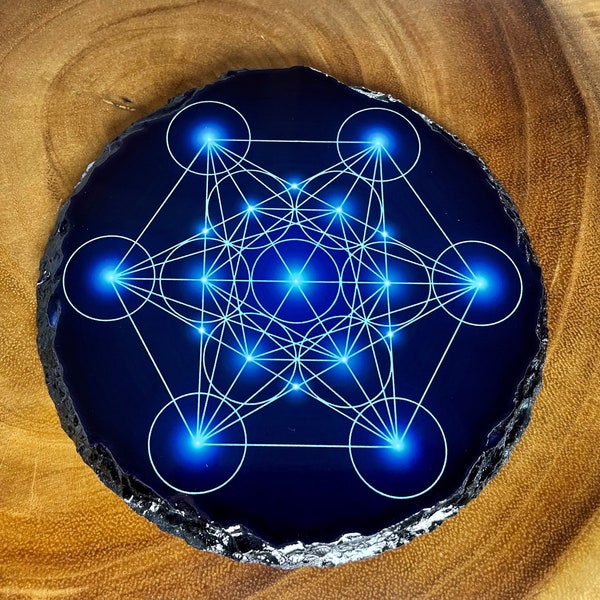 Metatron's cube - Crystal Grid - Sacred Geometry - Slate - Gridding - Healing - elements metatron