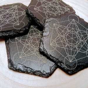 Metatron&#39;s cube - Crystal Grid - Sacred Geometry - Slate - Gridding - Healing