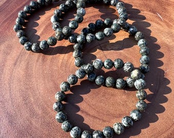Preseli Stonehenge Bluestone Genuine Bracelet ~ 7 Inches ~ 8mm Round Beads