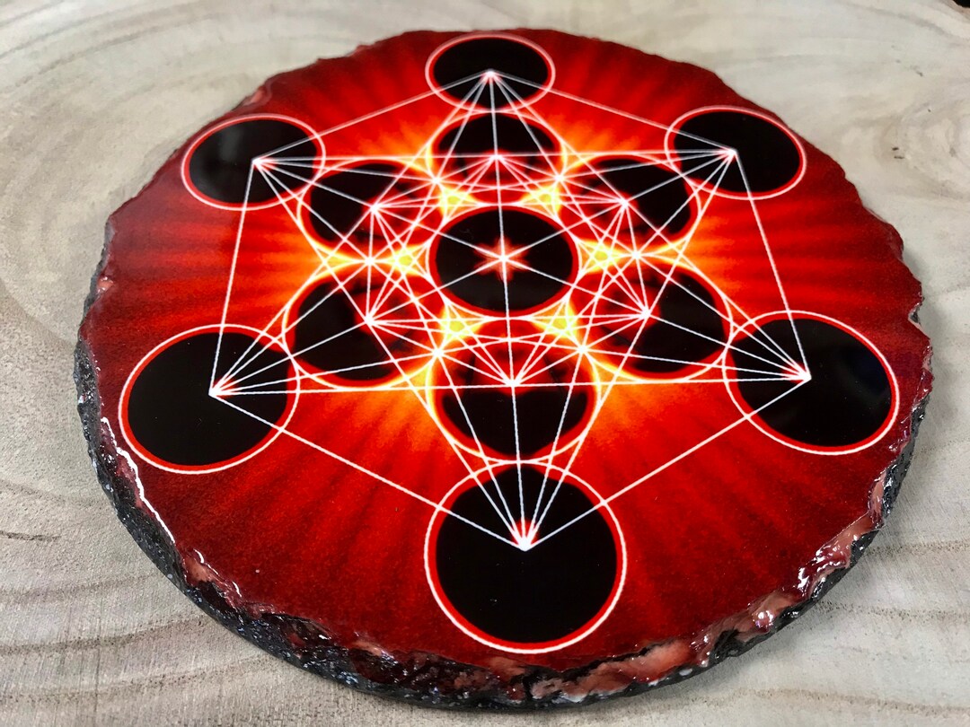Metatron's Cube Crystal Grid Sacred Geometry Slate Gridding Healing