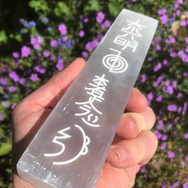 Reiki selenite Wand, Cho Ku Rei, Sei He Ki, Hon Sha Ze Sho Nen, Dai Ko Myo