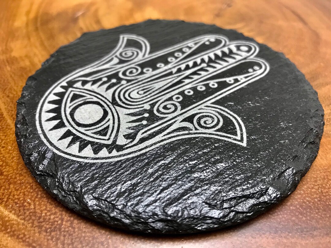 Hamsa Hand & Evil Eye – Protection - Engraved Onto Natural Slate or ...