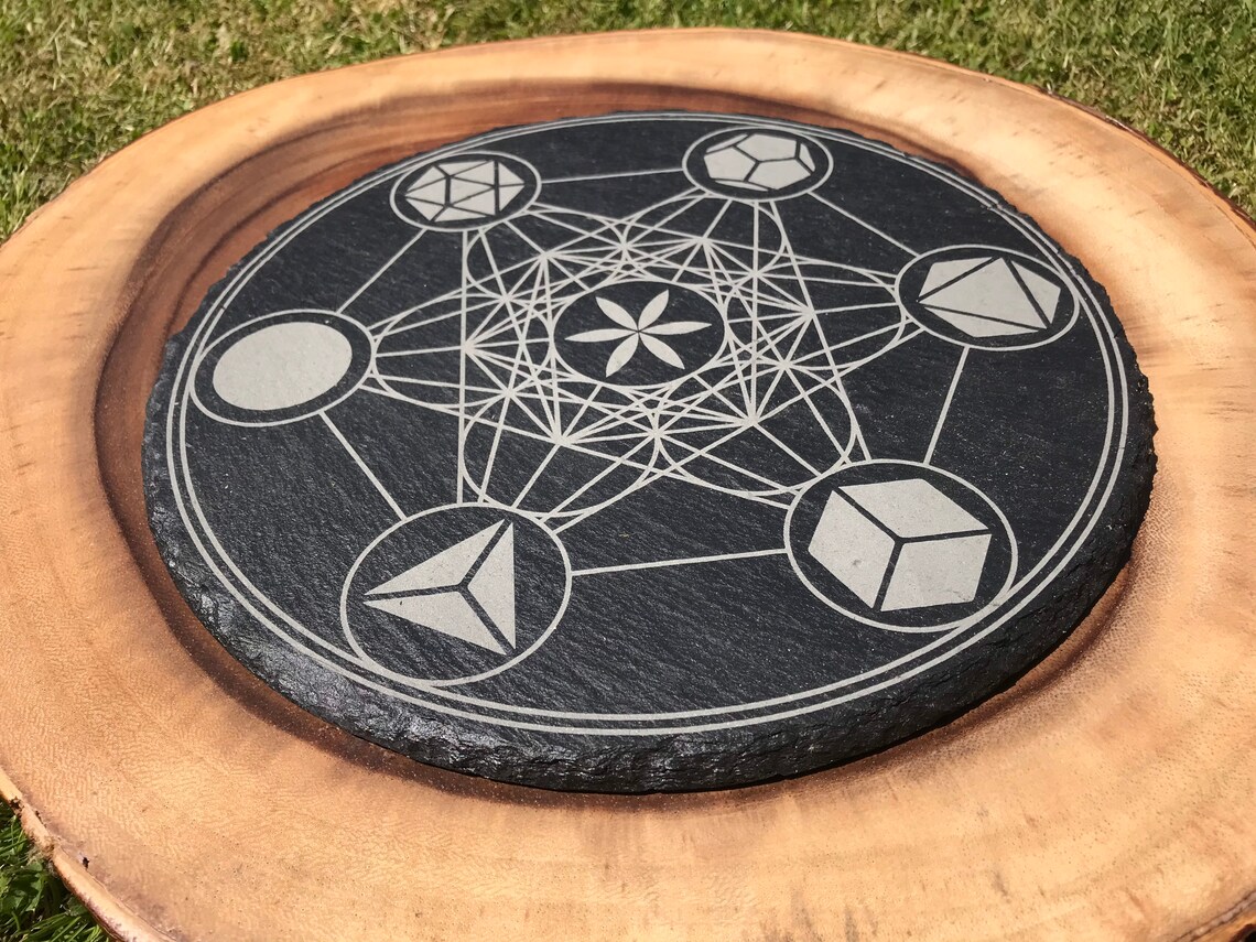 Metatron's Cube Platonic Solids engraved onto Natural Etsy