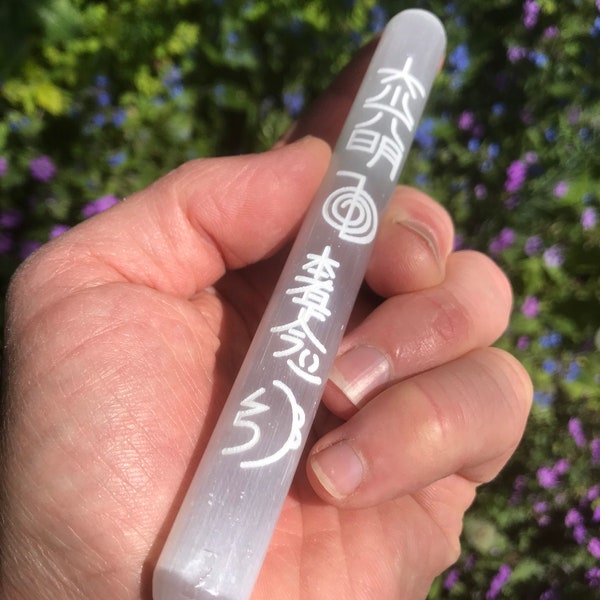 Reiki selenite Wand, Cho Ku Rei, Sei He Ki, Hon Sha Ze Sho Nen, Dai Ko Myo